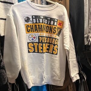 STARTER White Pittsburgh Steelers Sweatshirt